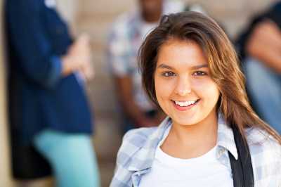 Girl smiling facing camera